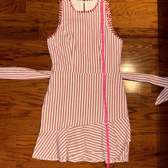 Lucy Paris Adeline Striped Cotton Ticking Flounce Hem Dress Size M - Picture 16 of 16